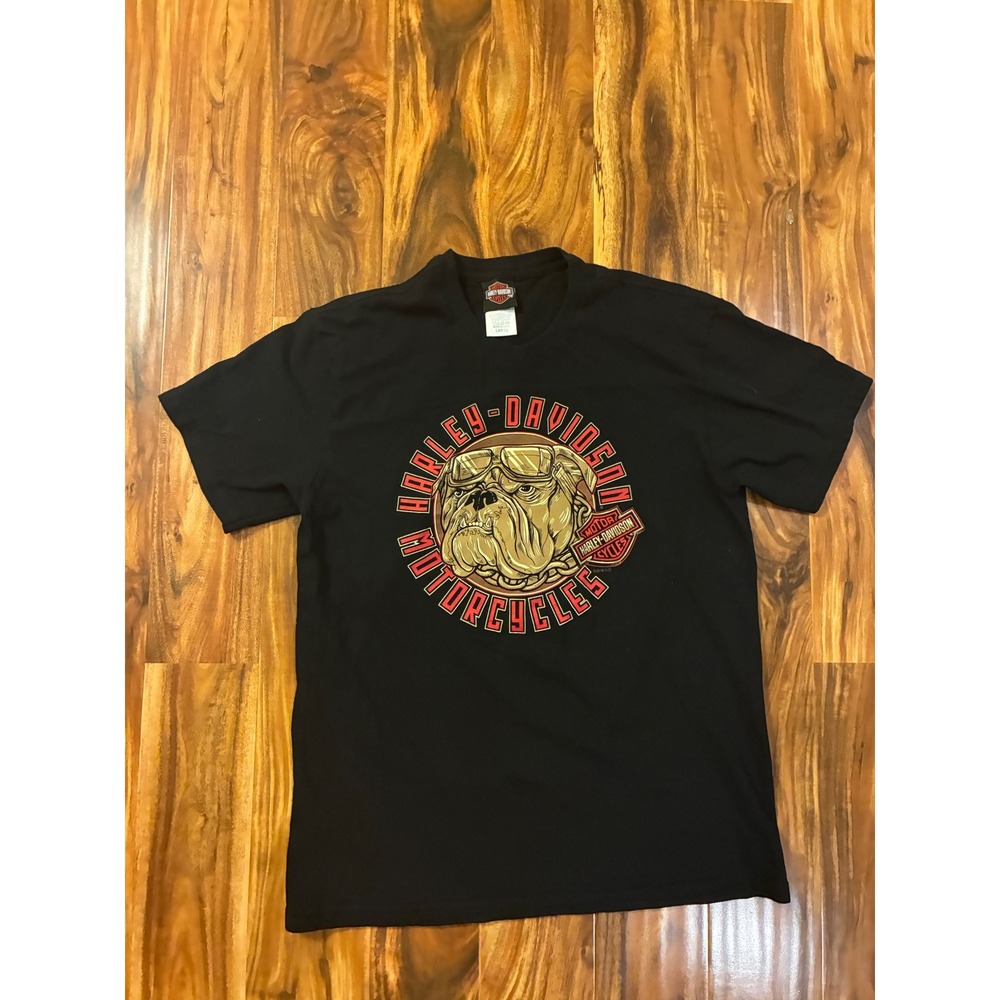Harley Davidson‎ Arrowhead Peoria AZ Bulldog Skeleton Graphic T-Shirt Black L